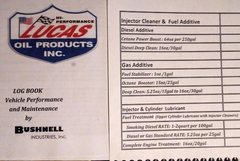 Additives by LUCAS OIL for Fuel (logbook)