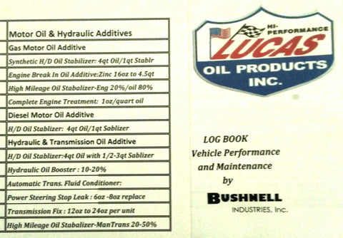 (Lucas) 1 General Oil Additive Information(log book)